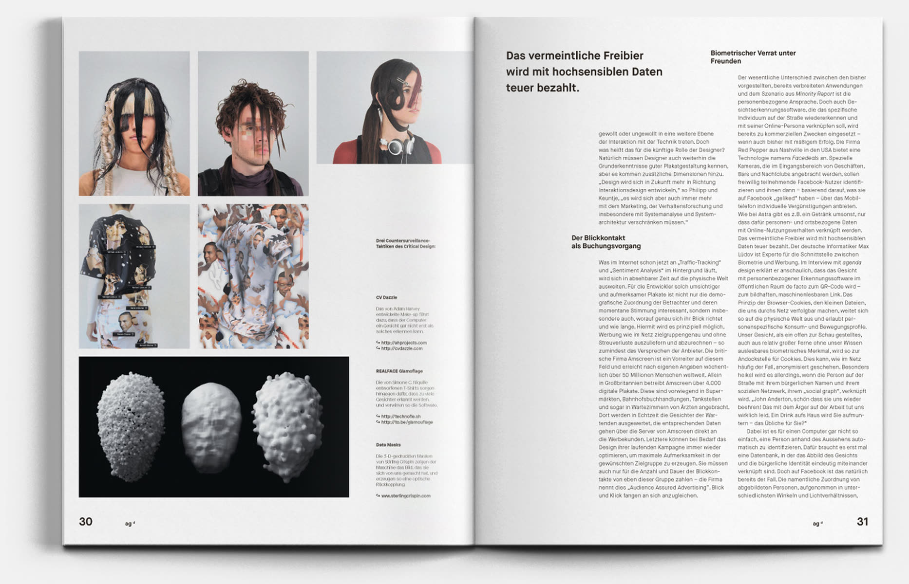 Spread from agenda design № 1