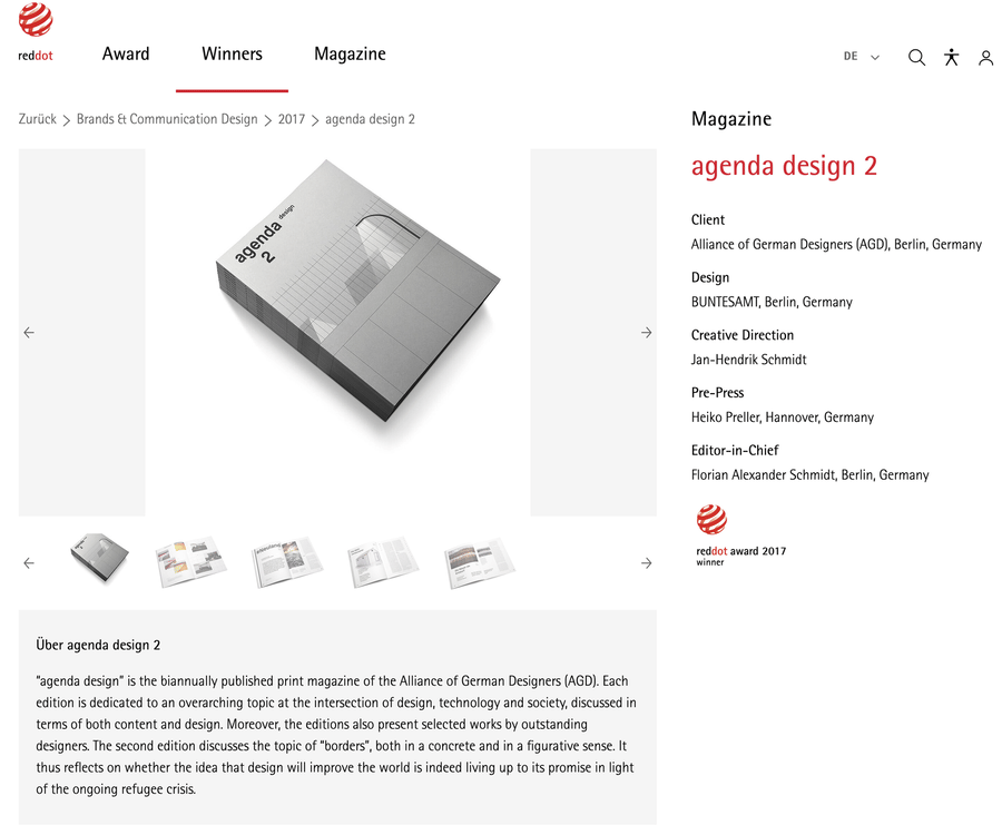 Red Dot Award for agenda design № 2