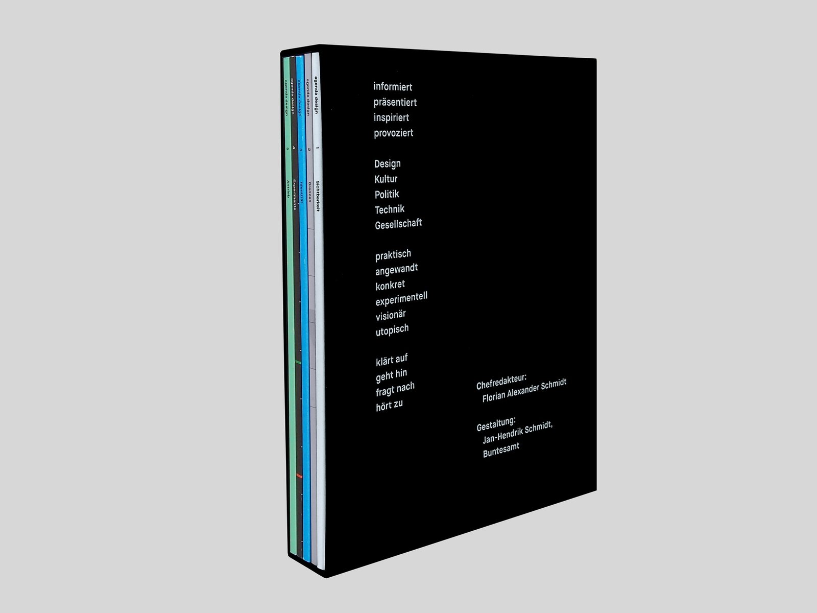 agenda design, slipcase with five issues